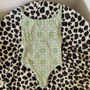 Rhythm one piece green bathing suit/bodysuit